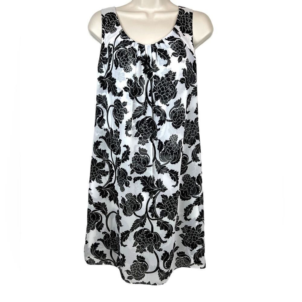WHBM Shift Dress Floral Print in Black and White Women’s Size 6